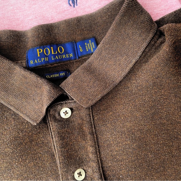 BUNDLE Polo by Ralph Lauren Brown and Pink Polos - Picture 2 of 3